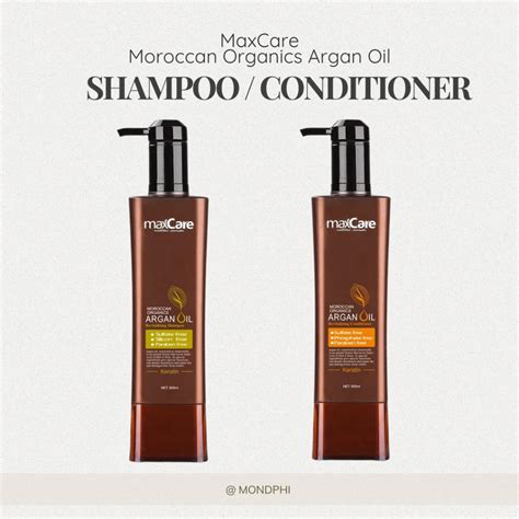 800ml [large] Shampoo Conditioner Maxcare Argan Oil Revitalizing For Thinning Hair Formulated