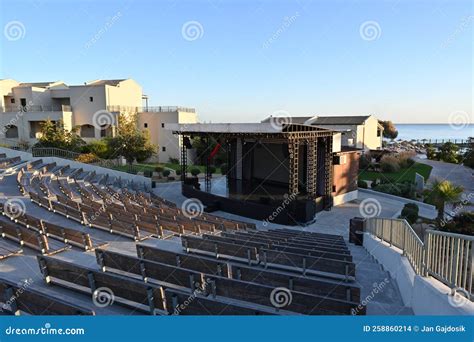 Empty Amphitheater with a Stage in a Beach Holiday Resort. Stock Photo ...