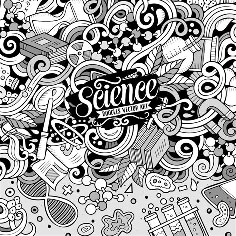 Cartoon Cute Doodles Hand Drawn Science Frame Design Background