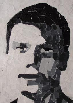 Torn paper portraits - use a picture that is black and white and add ...