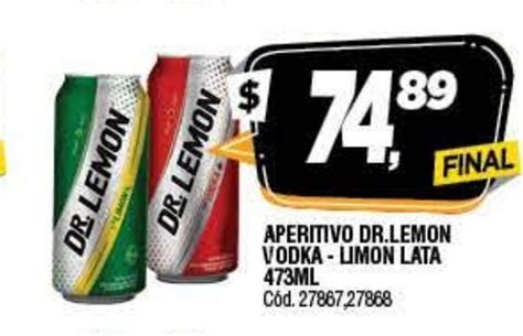 Aperitivo Dr Lemon Vodka Limon Lata 473ml Oferta En Supermercados Yaguar