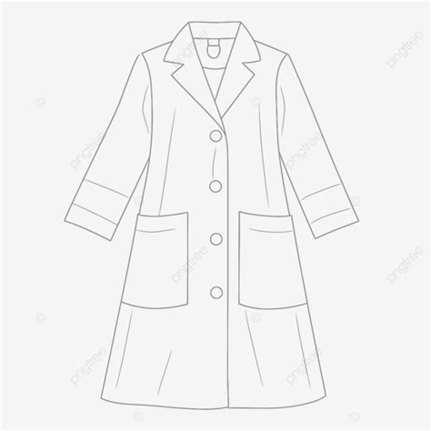 Line Drawing Of A Woman S Lab Coat Outline Sketch Vector Lab Coat