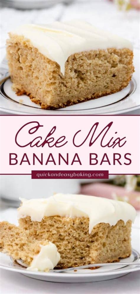 Easy Cake Mix Banana Bars With Cream Cheese Frosting Quick And Easy