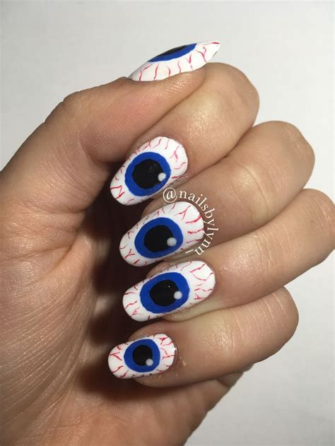 Eyeball Nails Eyeball Sapphire Ring Nail Polish Nail Art Nails