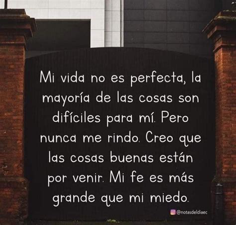 Mi vida no es perfecta la mayoría de las cosas son difíciles para mí