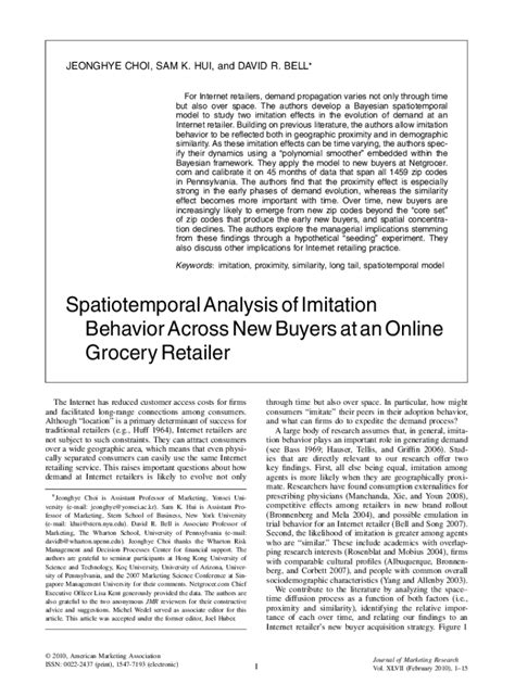 Fillable Online Spatiotemporal Analysis Of Imitation Behavior Across