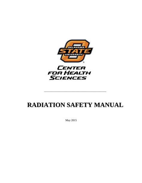 Pdf Radiation Safety Manual Oklahoma State University Radiation