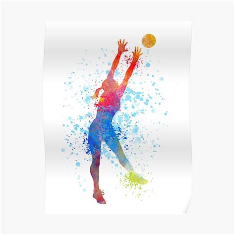 "Netball Player, Watercolour Sports, Netball Gifts" Poster for Sale by ...