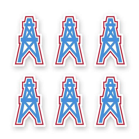 Houston Oilers Logo Decal Set Of 6 Stickers By 3 In Die Cut Inspire