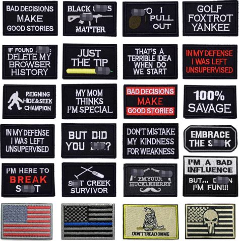 Bundle 8 Pieces Tactical Military Patch Set Usa Flag