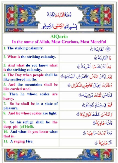 101 Surah Al Qariah Message Of Allah And Message Of Islam