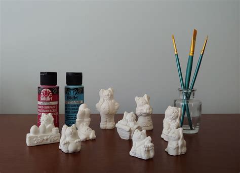 Wee Crafts THE COTTONTAIL FAMILY Ready to Paint 9 Easter Bunny Figures Ceramic Plaster New - Etsy