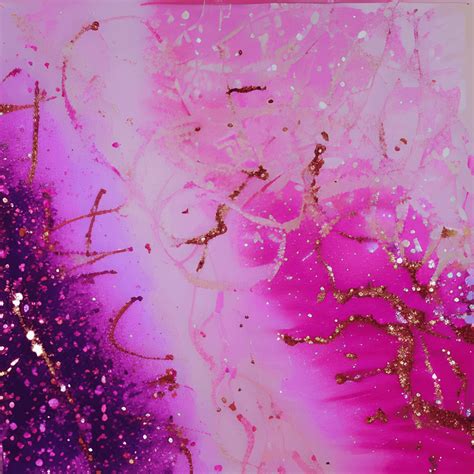 Pink Glitter Abstract Painting · Creative Fabrica