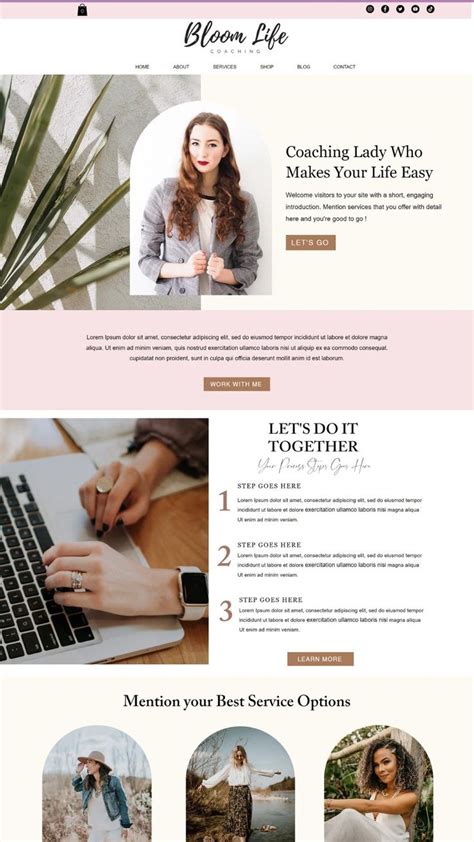 Wix Website Template Coaching Wix Website Templates Website Header