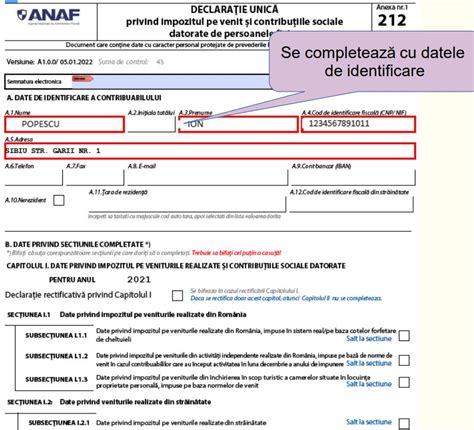 Model De Completare A Declaratiei Unice Pentru Venituri Obtinute Din