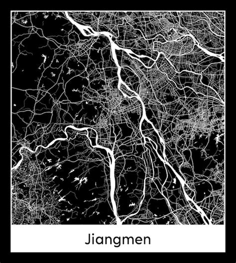 Premium Vector | Minimal city map of jiangmen (china, asia)