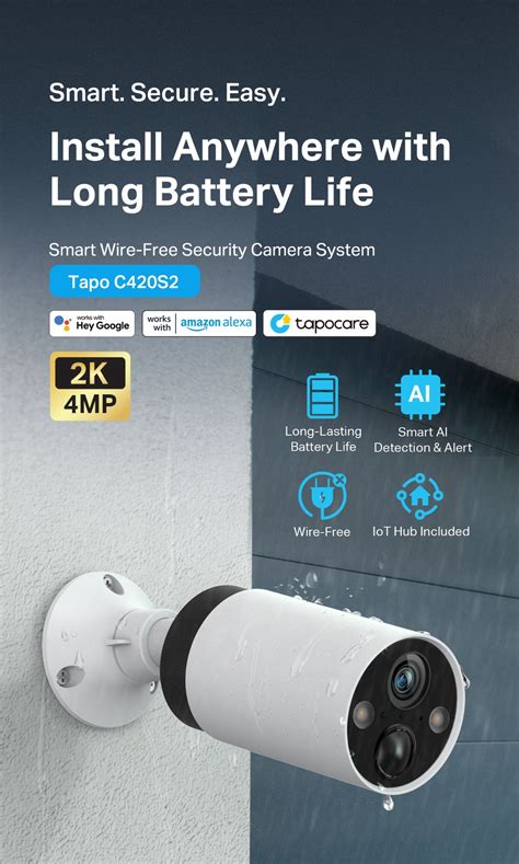 TP Link Tapo C420S2 2K QHD Battery Operated Rechargeable IP65 Outdoor