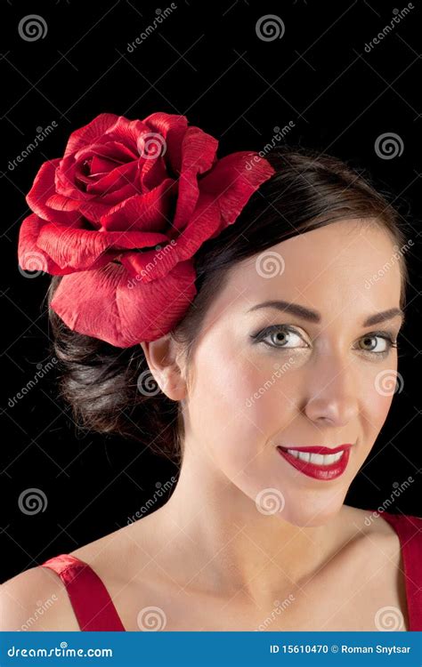 Portrait Of A Flamenco Dancer In Red Stock Photo Image Of Woman