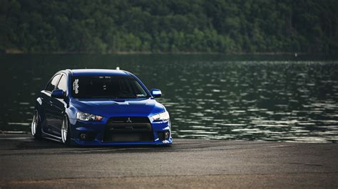 Mitsubishi Evolution Evo Slammed Hd Wallpaper Cars Wallpaper Better