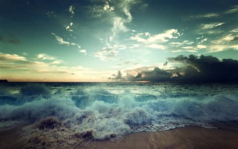 Blue White Land Sea Scenics Nature Digital Outdoors Wave Sky