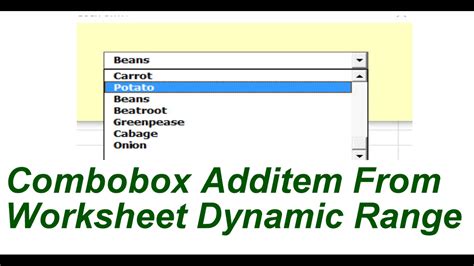 Combobox Additem From Worksheet Dynamic Range Excell VBA YouTube