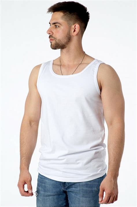 Майка мужская VGtrikotazh 6628414 белый купить оптом в HappyWear.ru