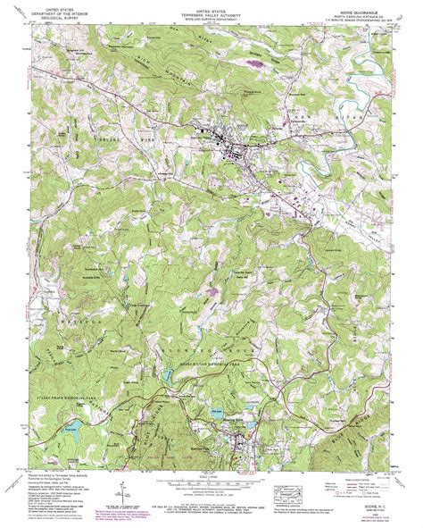 Boone Topographic Map Scale North Carolina