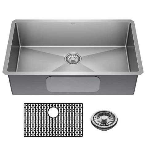 Delta Lenta 16 Gauge Stainless Steel 32 In Single Bowl Undermount