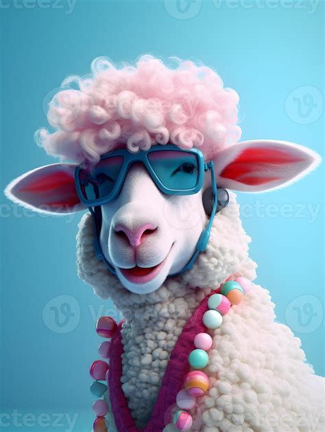 Fashionable Sheep With Sunglasses Stock Photo At Vecteezy