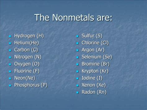 Ppt Nonmetals Powerpoint Presentation Free Download Id 3560743