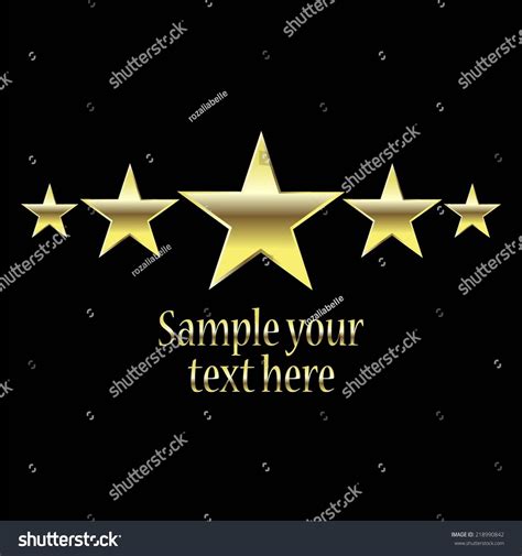 Vector Illustration Of Black Background 5 Golden Stars 218990842