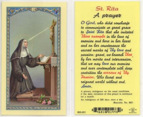 St. Rita Prayer Card – St. Bernard Books