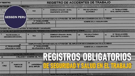 Registros Obligatorios De Seguridad Y Salud En El Trabajo