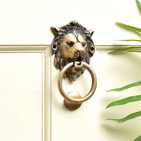 Brass Lion Head Ring Door Knocker