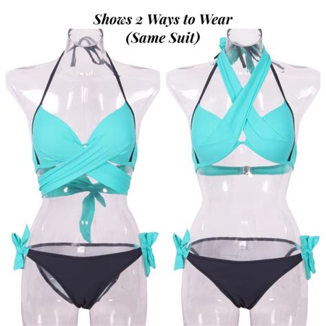 Swim Sexy Criss Cross Push Up Bandage Bikini With Ties Poshmark