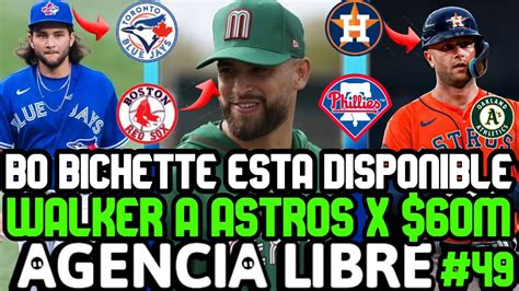 AGENCIA LIBRE MLB RED SOX Firman SP Y CHRISTIAN WALKER A ASTROS BO