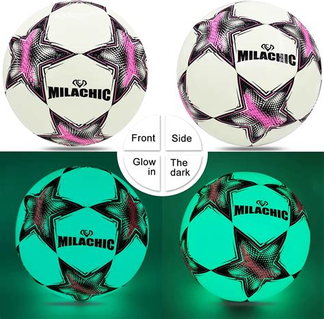 Soccer Ball, Glow in The Dark Soccer Ball Size 3 / 4 / 5, MILA CHIC ...