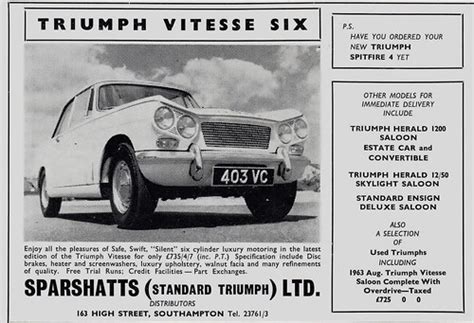 Sparshatts Southampton Triumph Vitesse Advert Flickr