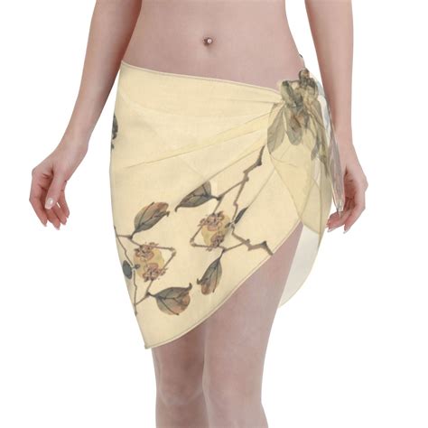 Adobk Vintage Bird Swimsuit Coverups For Women Beach Bikini Short Skirt