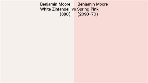 Benjamin Moore White Zinfandel Vs Spring Pink Side By Side Comparison