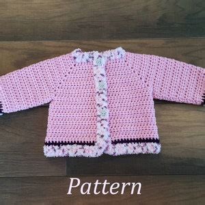 Crochet PATTERN the Laura Baby Girl's Sweater Pattern Sizes 0 12 Months Baby Sweater Baby Girl ...