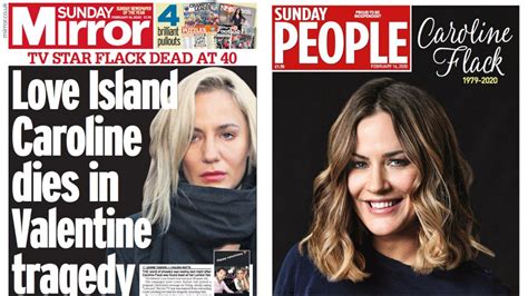 Caroline Flacks Death Leads The Sunday Front Pages Itv News