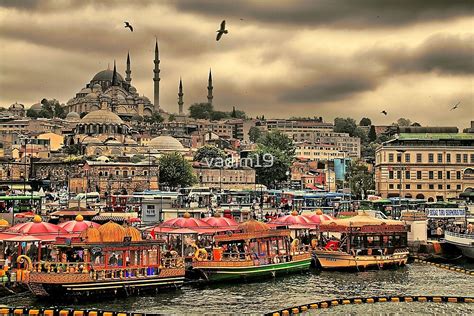 Turkey Istanbul Emin N District View From Galata Bridge By