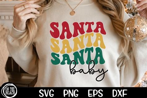 Santa Baby Retro Christmas SVG Cutting PNG EPS DXF