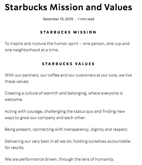 Starbucks Mission Statement and Vision Statement In A Nutshell ...