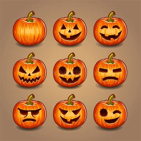 Calabazas De Halloween Fijadas Vector Ilustraci N Del Vector