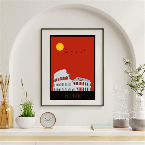 Rome Poster Art Print Rome City Wall Art Digital Art Poster - Etsy