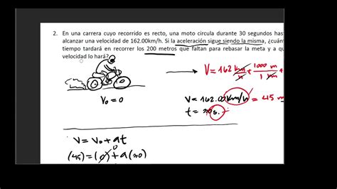 PROBLEMA DE MOVIMIENTO RECTILINEO UNIFORMEMENTE VARIADO YouTube