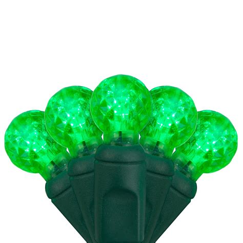 LED Christmas Lights - 70 G12 Green LED String Lights, 4" Spacing