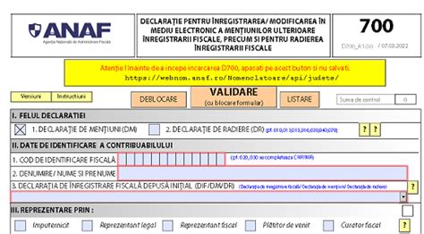 Declarația 700 (vector fiscal) – ANAF a actualizat PDF-ul inteligent corect pentru anul 2022 ...